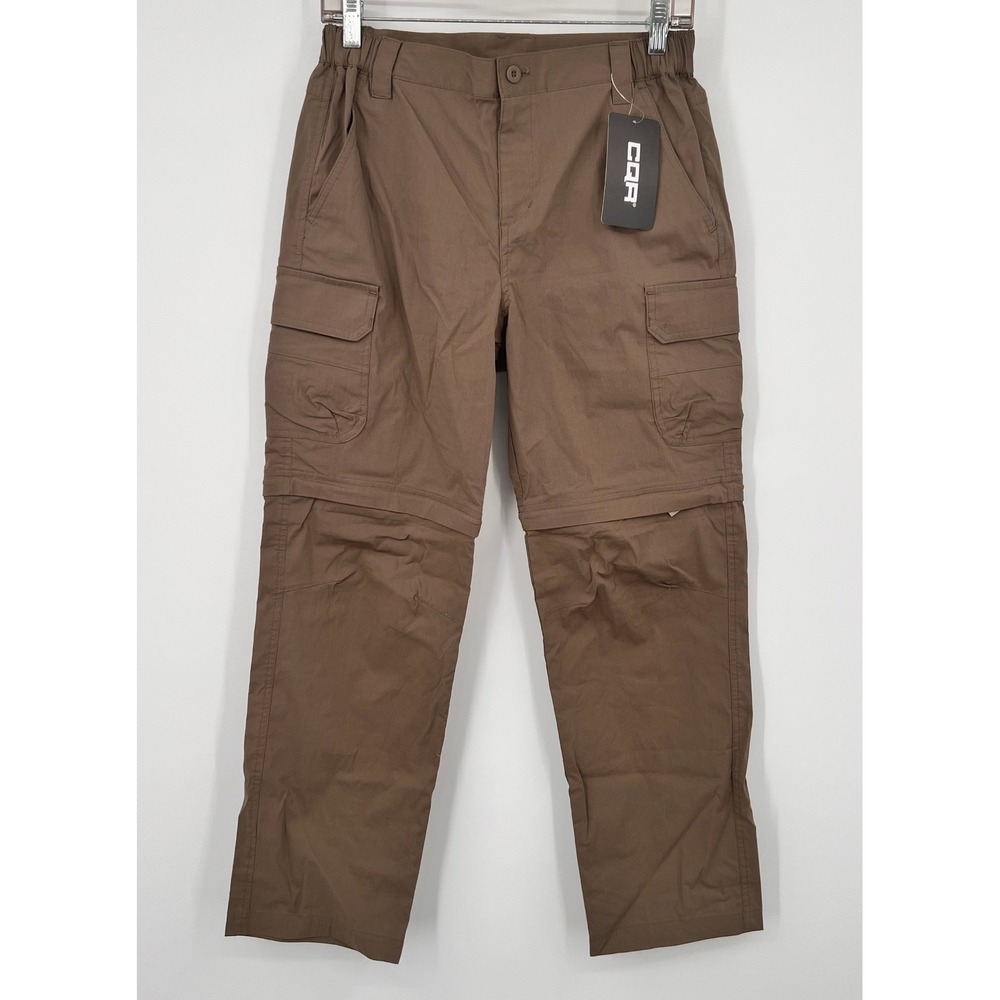 CQR Gear Tactical Series Mens Convertible Cargo Pants Brown L 14-16 Hiking Work